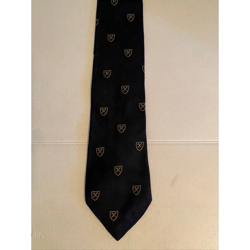 Emory University Stratton-Crooke Navy Blue Silk Crest Necktie Men Collegiate Tie